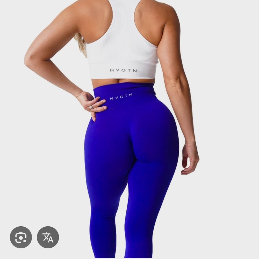NVGTN SEAMLESS CONTOUR Blue High-Waisted Leggings